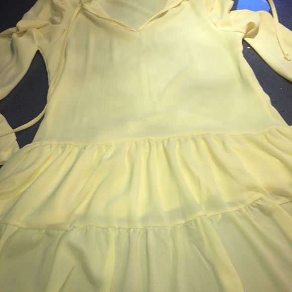 Long sleeve yellow boho dress - Picture 3 of 4